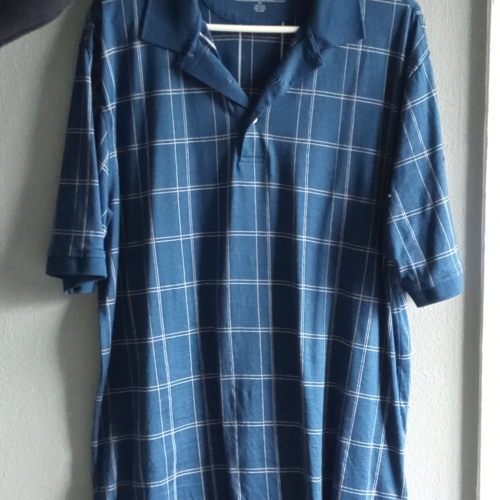 Jos. A. Bank Blue and White Polo Shirt Casual Comfort